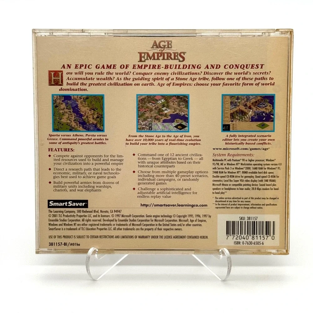 Age of Empires PC CD-ROM Game 2001 Microsoft SmartSaver Series Jewel Case